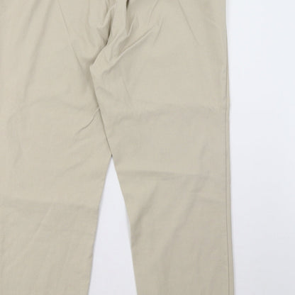 Womens UK Size 18 Preworn Regular Fit  Beige Trousers