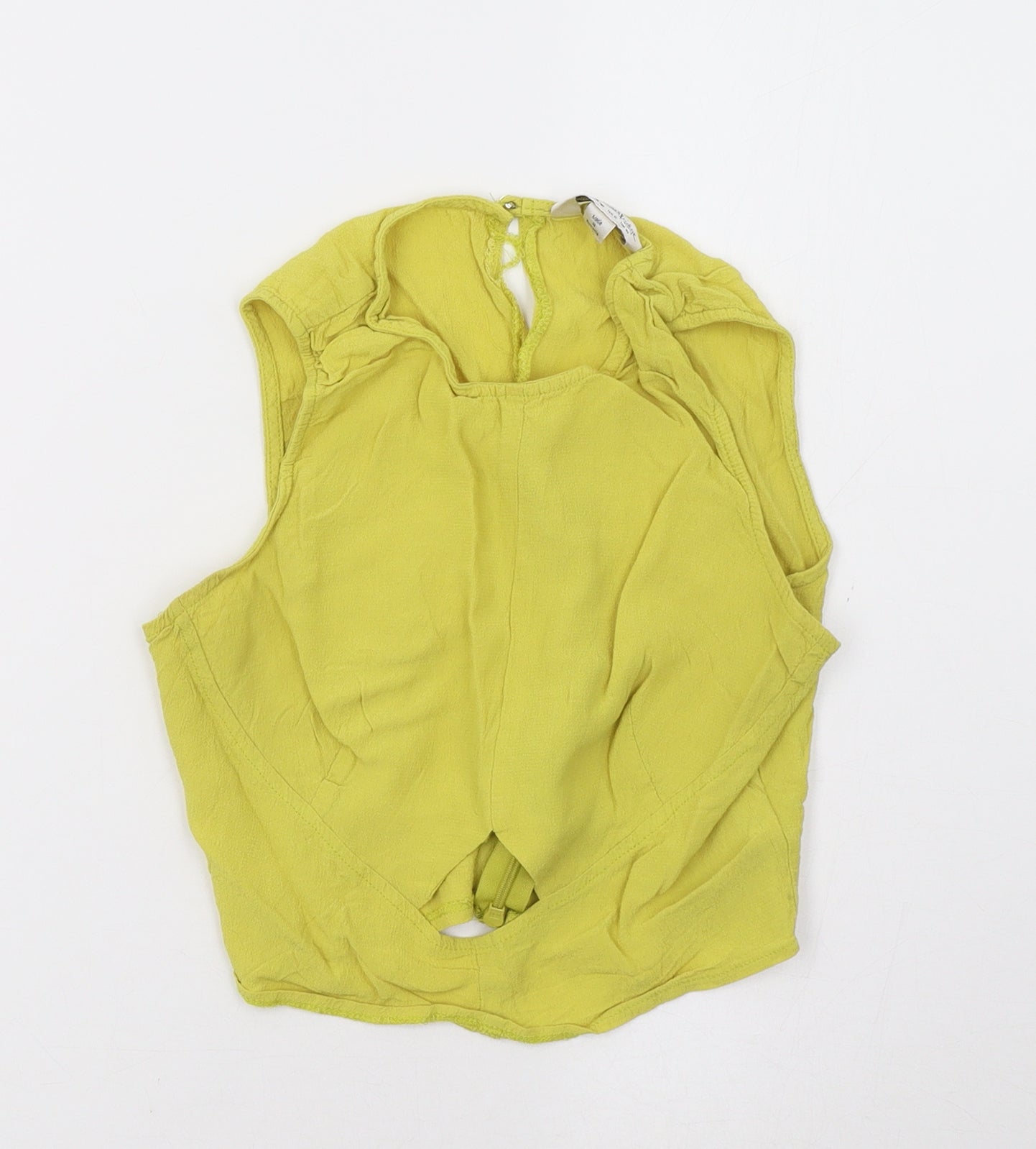 Womens UK Size 10 Miss Selfridge Yellow Cropped Tank
