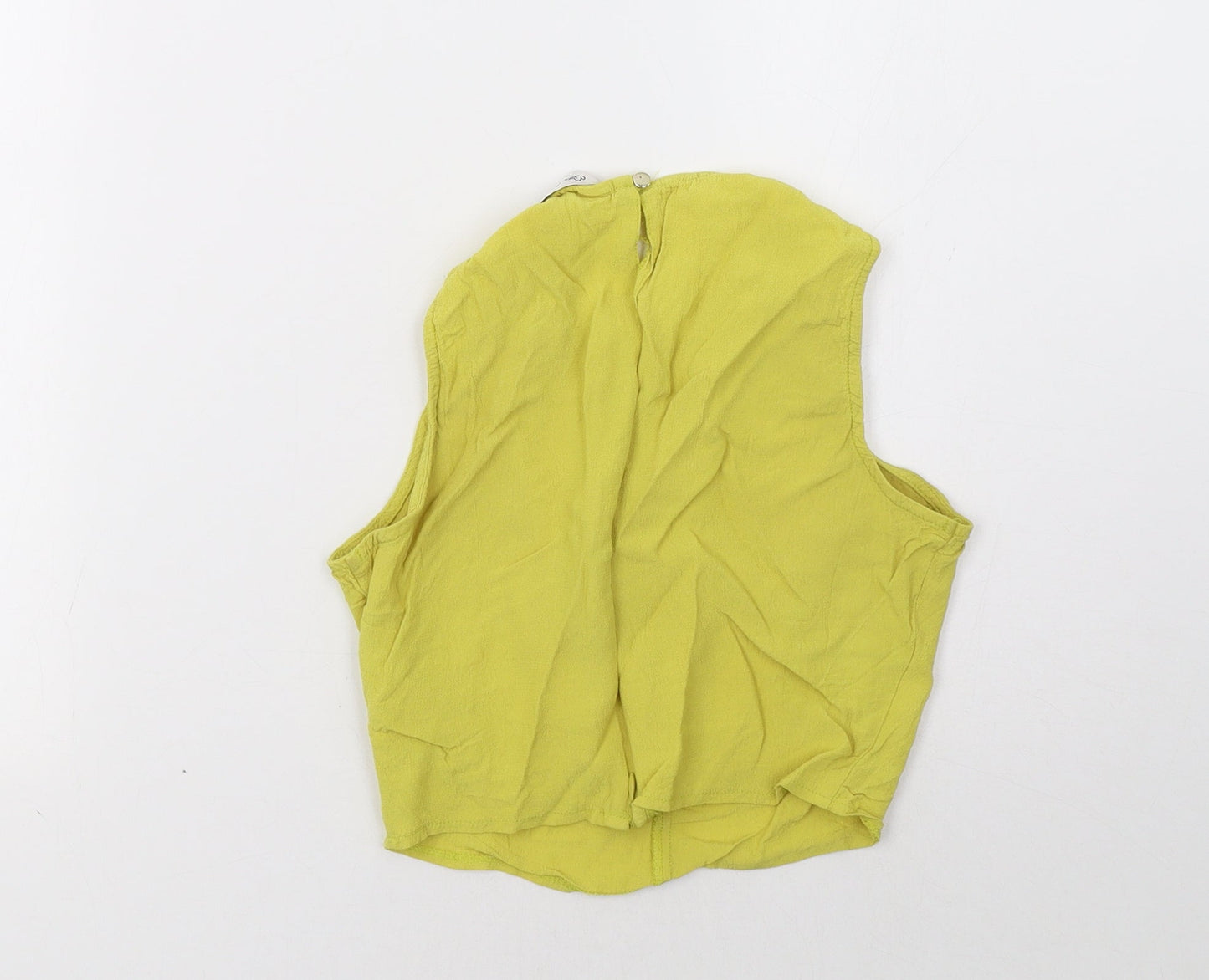 Womens UK Size 10 Miss Selfridge Yellow Cropped Tank