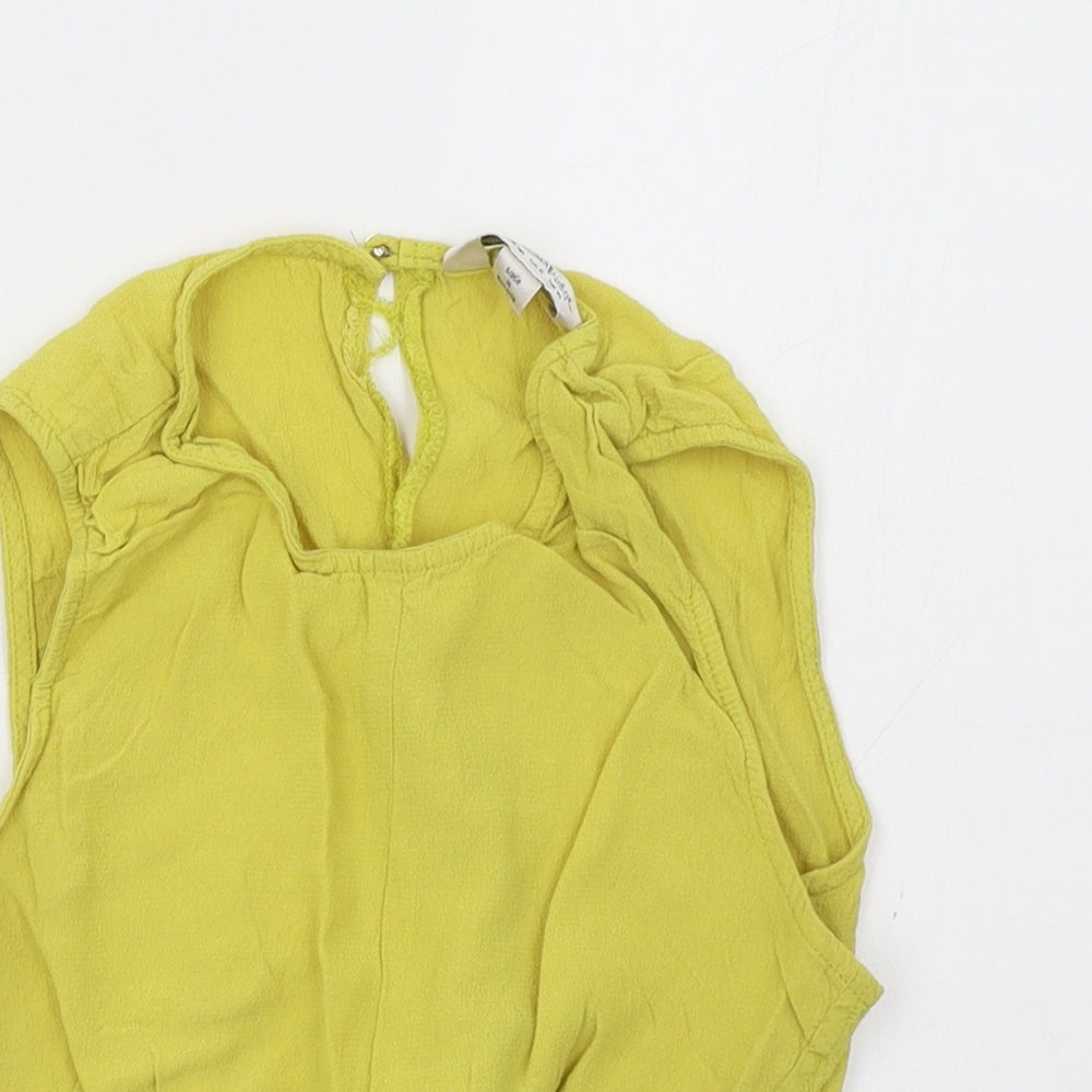 Womens UK Size 10 Miss Selfridge Yellow Cropped Tank