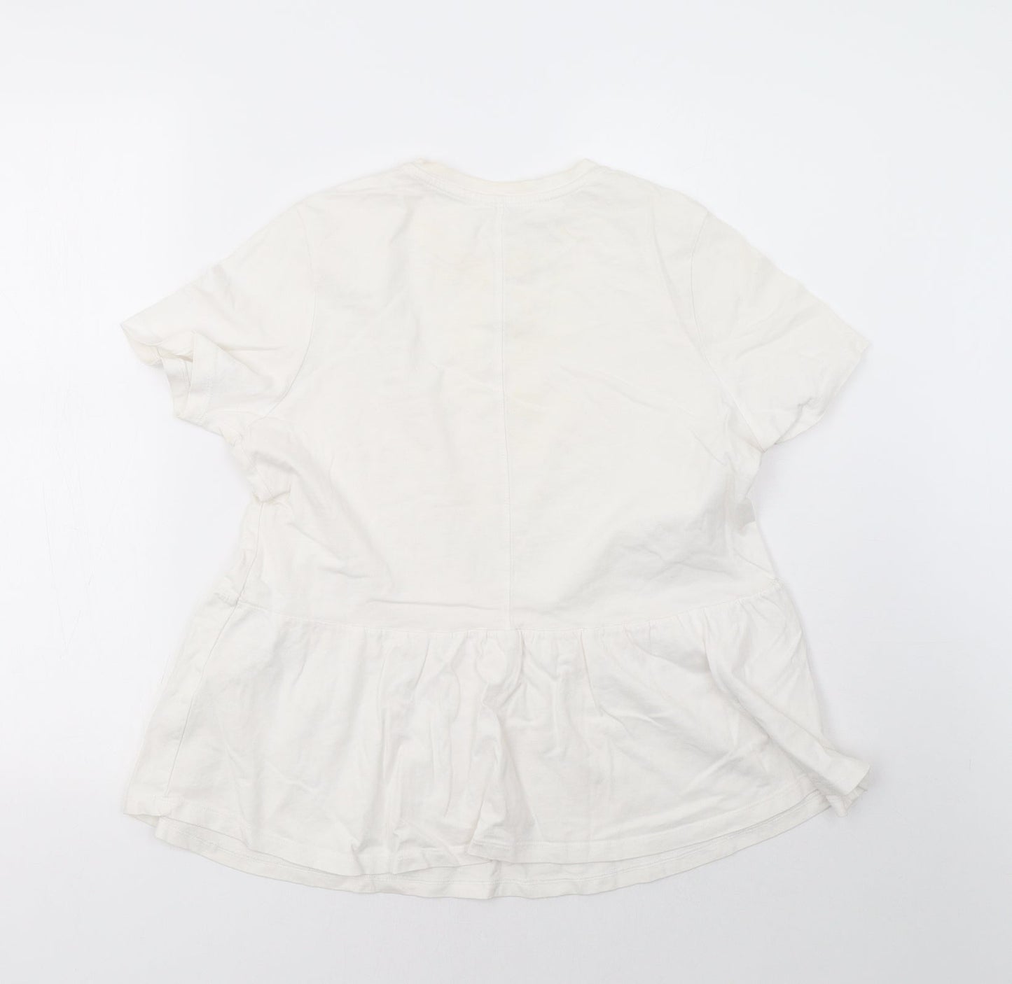 Womens UK Size 10 River Island White Basic T-Shirt