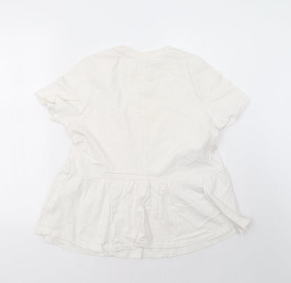 Womens UK Size 10 River Island White Basic T-Shirt