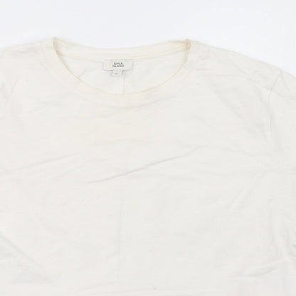 Womens UK Size 10 River Island White Basic T-Shirt