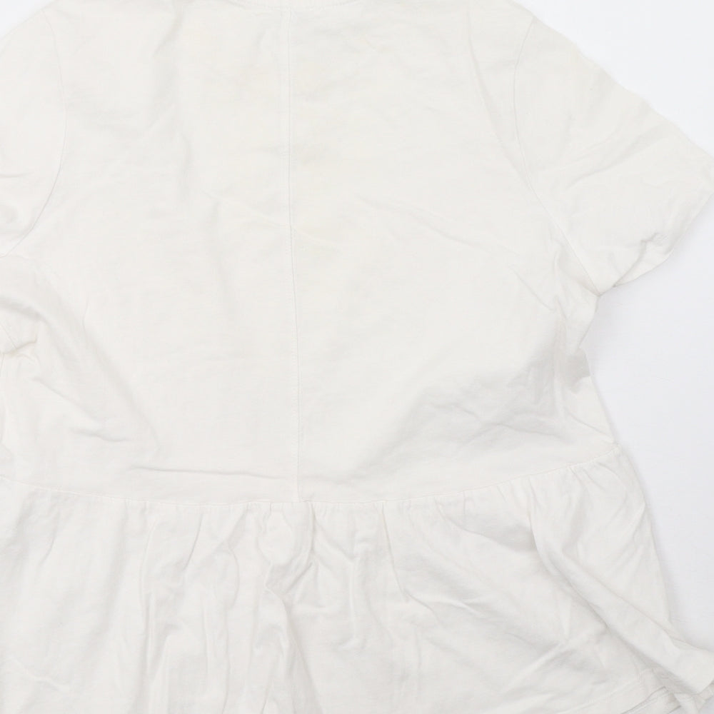 Womens UK Size 10 River Island White Basic T-Shirt