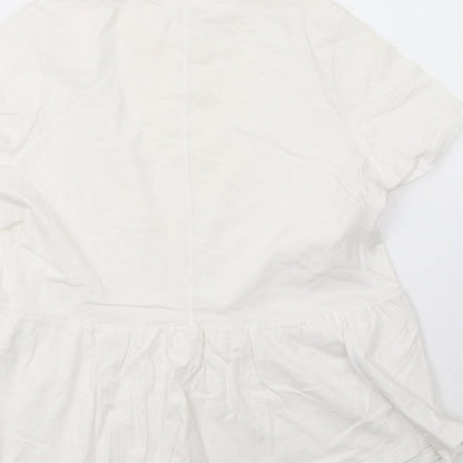 Womens UK Size 10 River Island White Basic T-Shirt