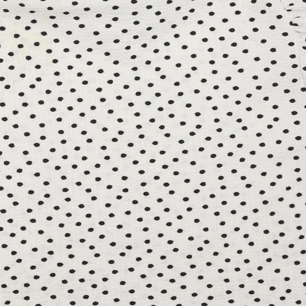 Primark Womens White Polka Dot  Basic T-Shirt Size 8