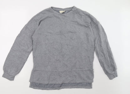 Additional front view of universal thread men’s grey pullover sweatshirt, size XS