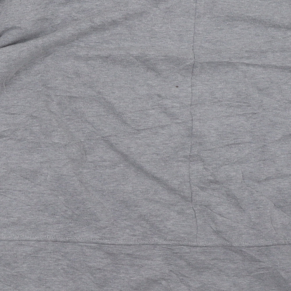 Brand and care label for universal thread men’s grey pullover sweatshirt, size XS