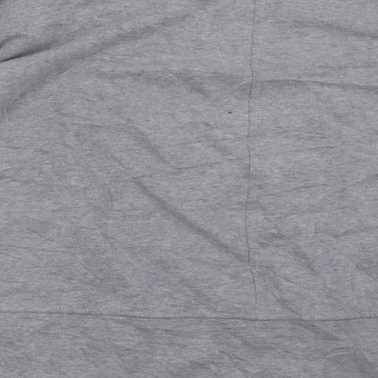Brand and care label for universal thread men’s grey pullover sweatshirt, size XS