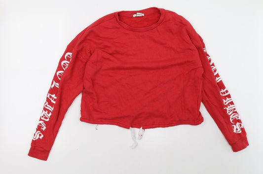 Womens UK Size S FOREVER 21 Red Pullover Sweatshirt