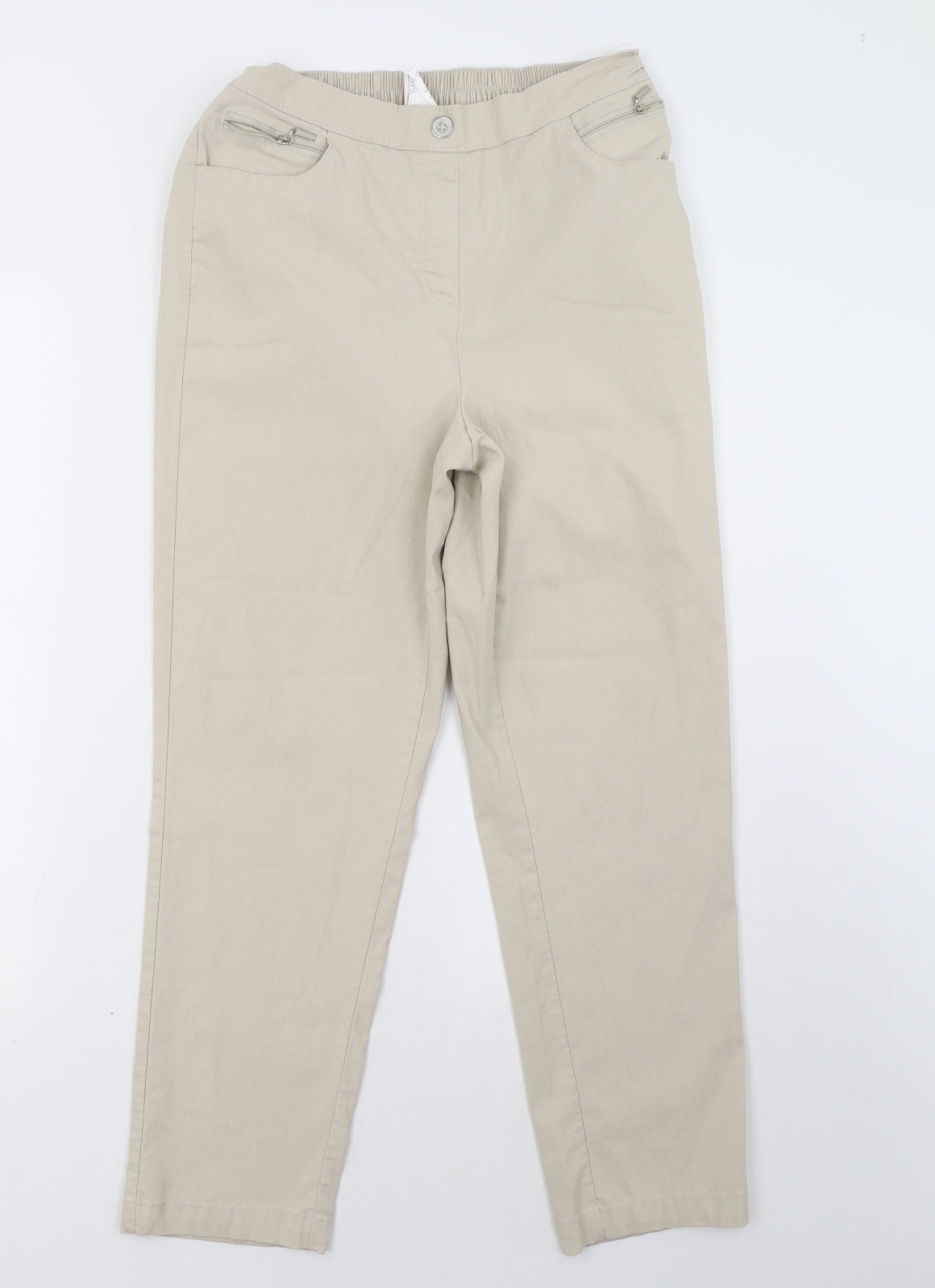 Womens UK Size 18 Preworn Regular Fit  Beige Trousers