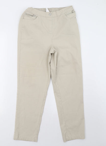 Womens UK Size 18 Preworn Regular Fit  Beige Trousers