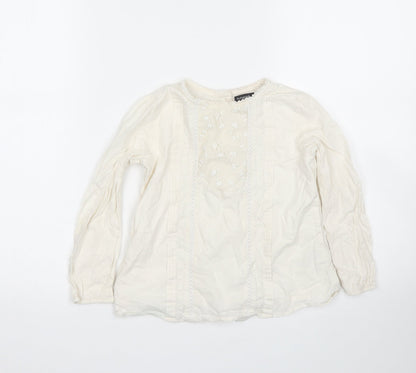 M&S Girls White   Basic Button-Up Size 5-6 Years
