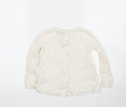 M&S Girls White   Basic Button-Up Size 5-6 Years