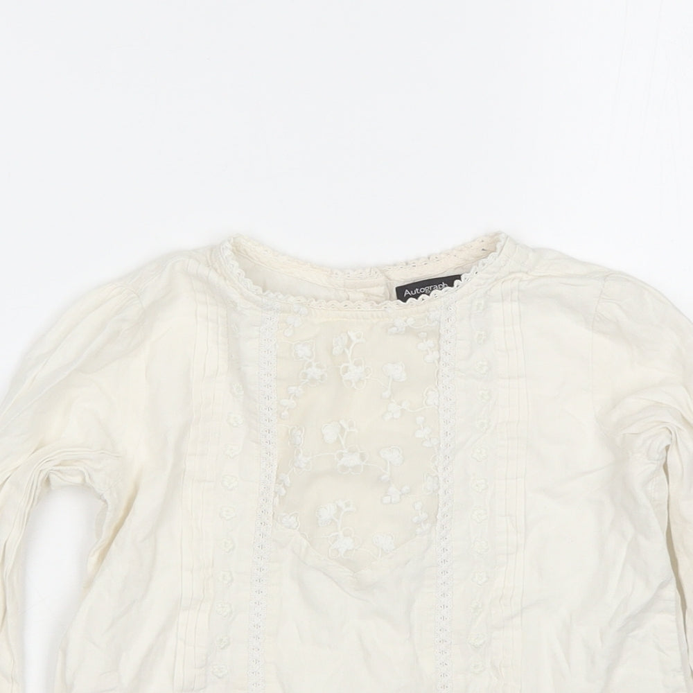 M&S Girls White   Basic Button-Up Size 5-6 Years