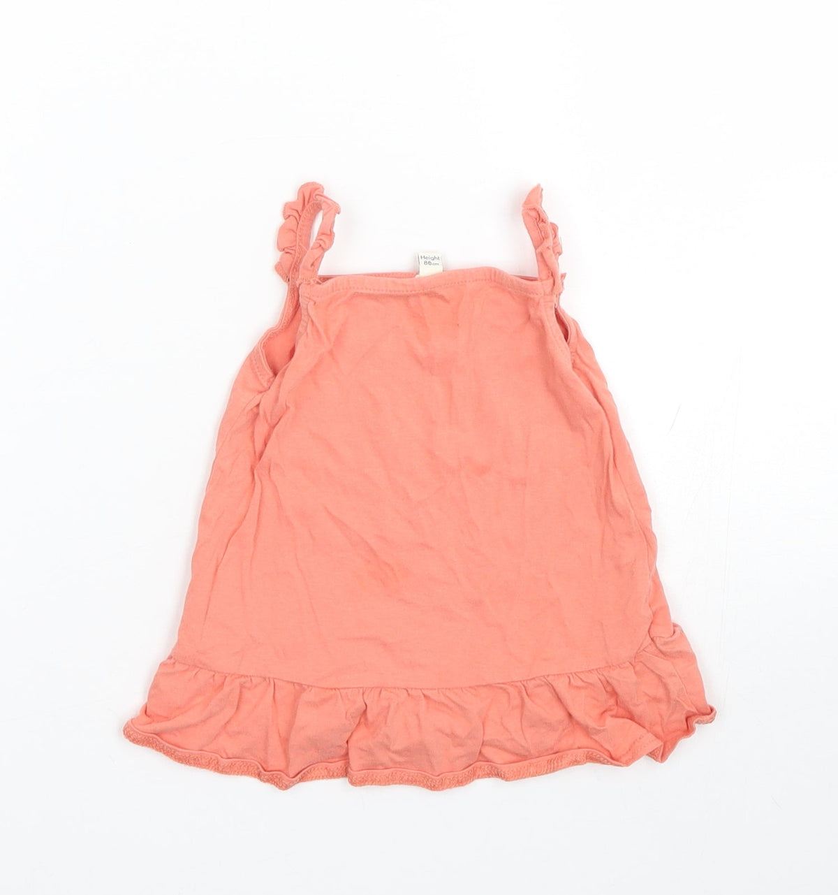 Front view of H&M girls’ orange basic tank, size 12-18, months