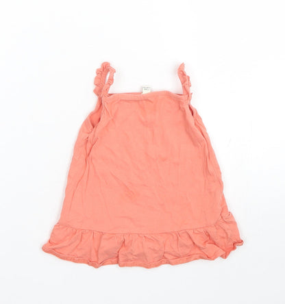 Front view of H&M girls’ orange basic tank, size 12-18, months