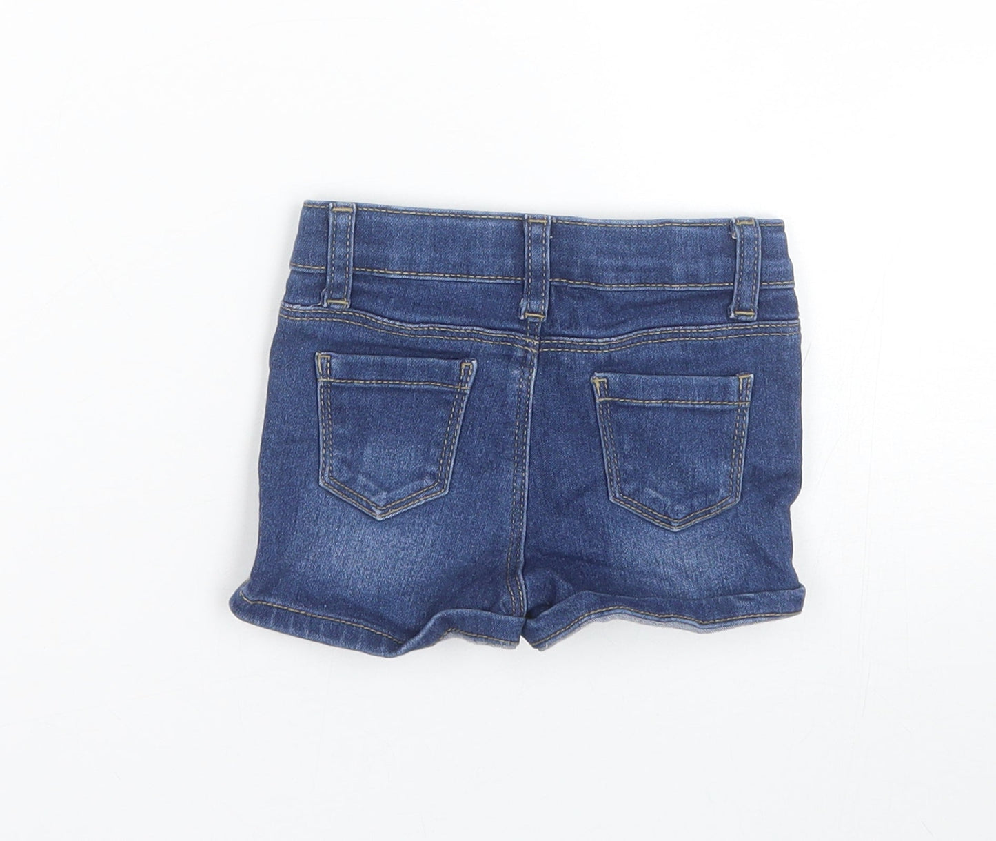 Primark Girls Blue  Denim Cropped Trousers Size 9-12 Months