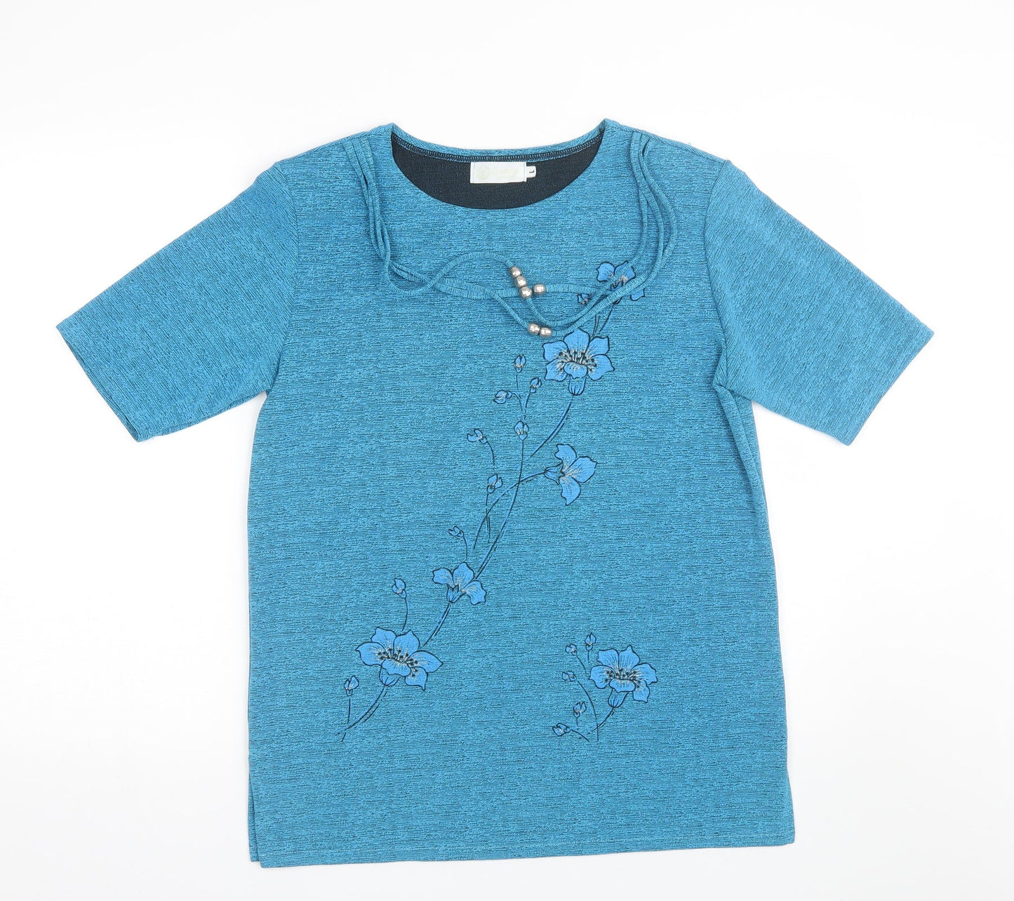 Womens UK Size L Exclusive Blue Basic T-Shirt