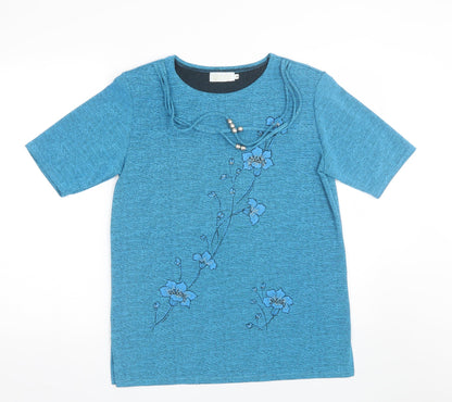 Womens UK Size L Exclusive Blue Basic T-Shirt
