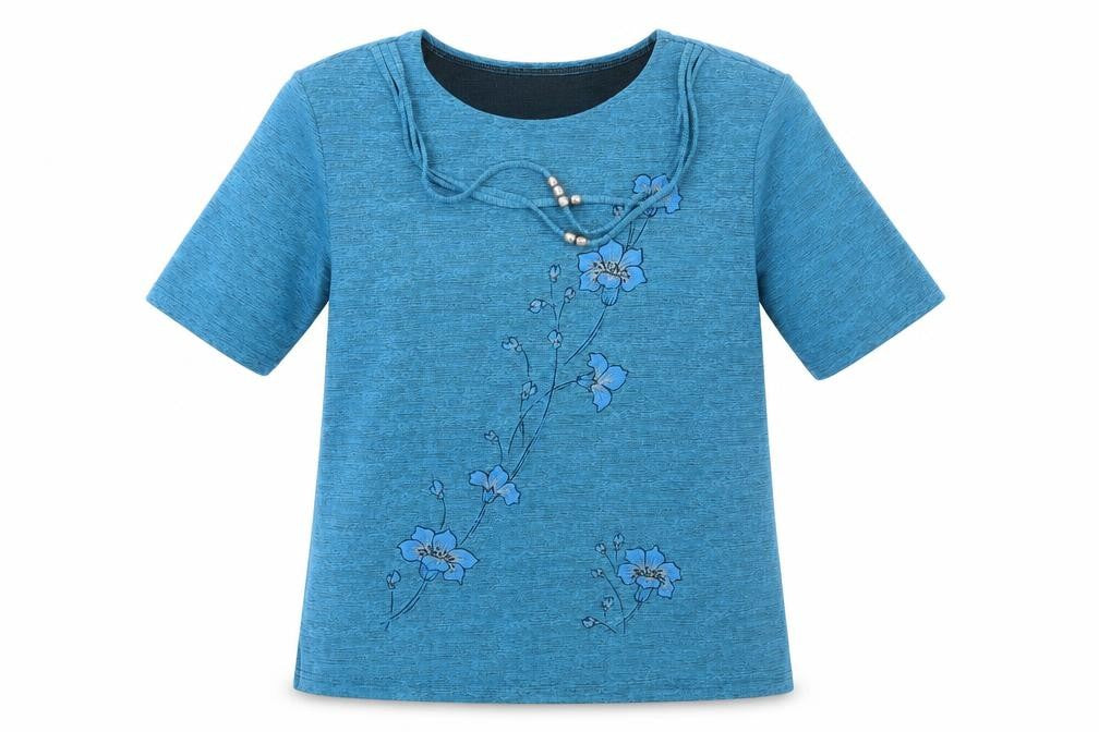 Womens UK Size L Exclusive Blue Basic T-Shirt