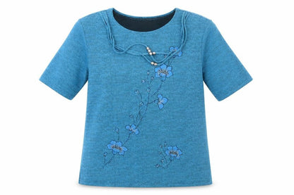 Womens UK Size L Exclusive Blue Basic T-Shirt