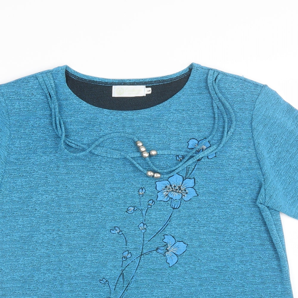 Womens UK Size L Exclusive Blue Basic T-Shirt