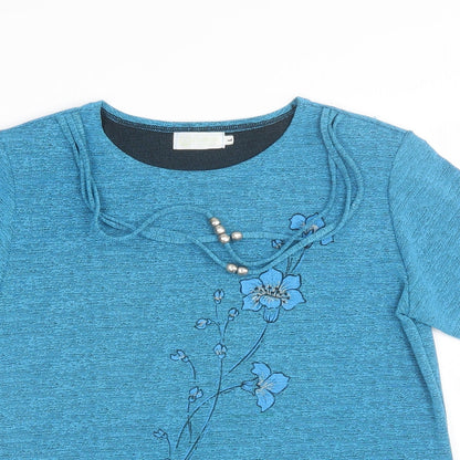 Womens UK Size L Exclusive Blue Basic T-Shirt