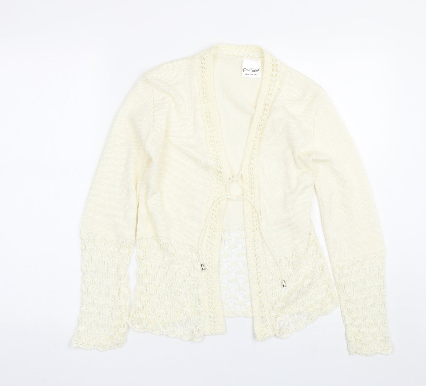 Womens UK Size 10 Pulse Beige Cardigan Jumper