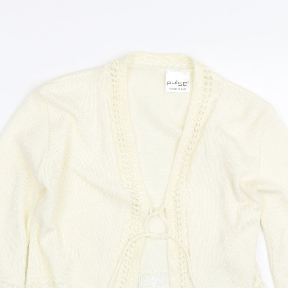 Womens UK Size 10 Pulse Beige Cardigan Jumper