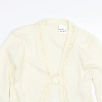 Womens UK Size 10 Pulse Beige Cardigan Jumper