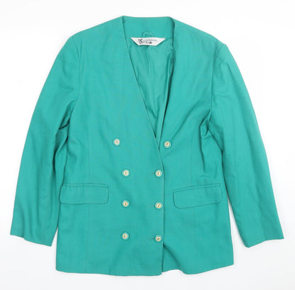 Additional front view of Compliments women’s green jacket suit, size UK 16