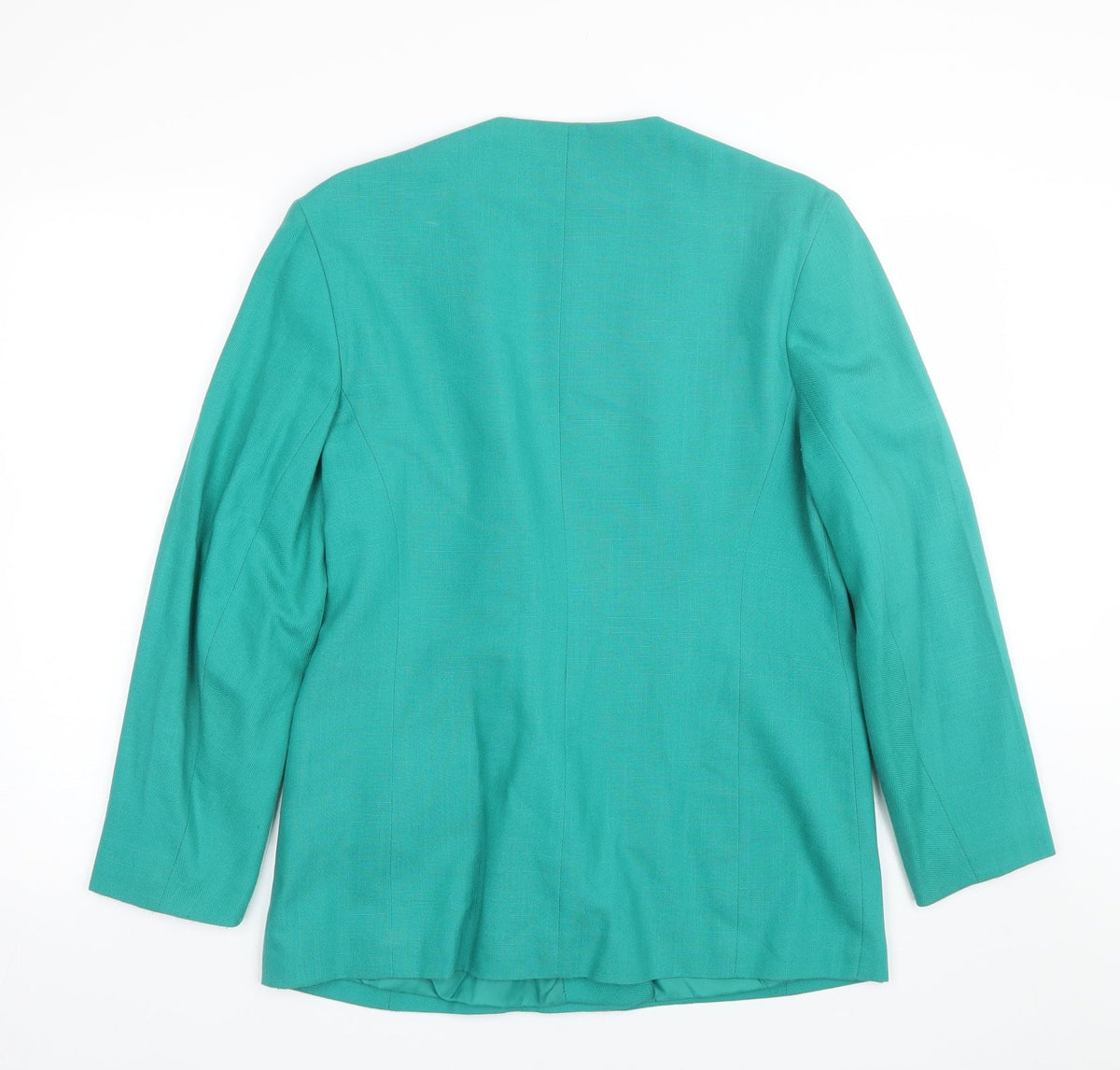 Back view of Compliments women’s green jacket suit, size UK 16