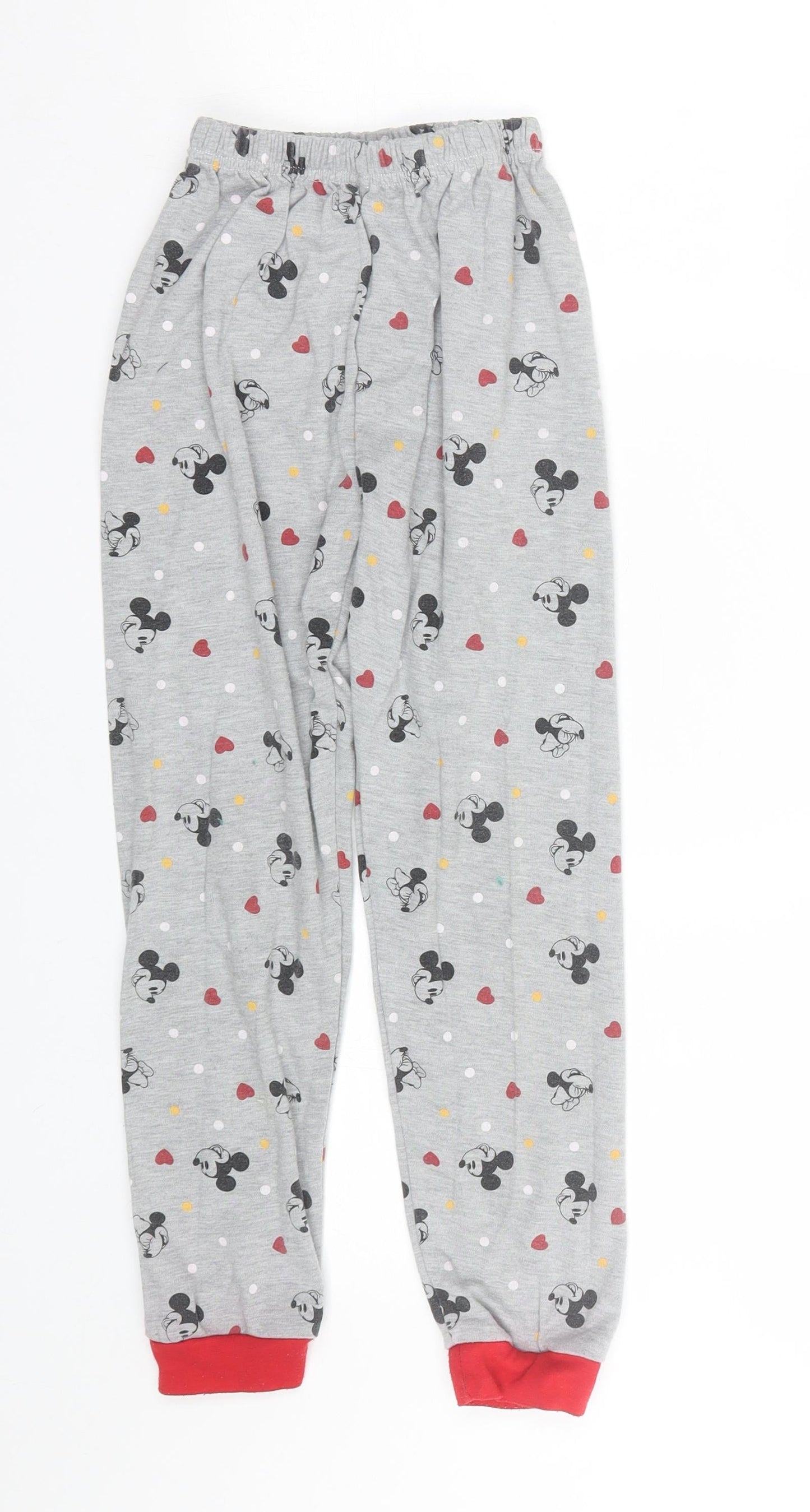Preworn Girls Grey Polka Dot  Cami Pyjama Pants Size 9 Years  - Minnie Mouse