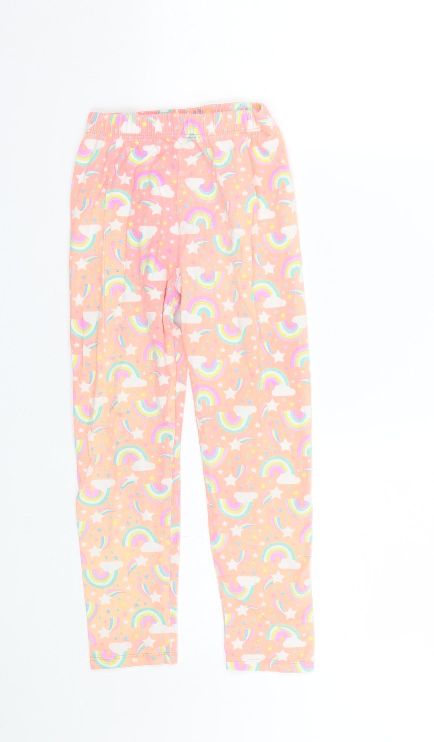 Preworn Girls Orange Polka Dot  Cami Pyjama Pants Size 4 Years