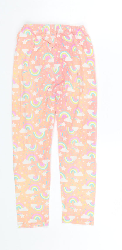 Preworn Girls Orange Polka Dot  Cami Pyjama Pants Size 4 Years