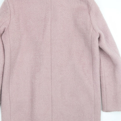 Womens UK Size 4 H&M Pink Trench Coat