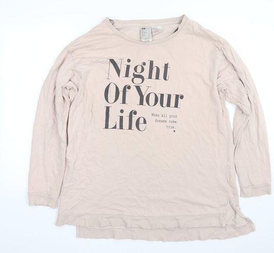 H&M Womens Pink   Pullover Sweatshirt Size L