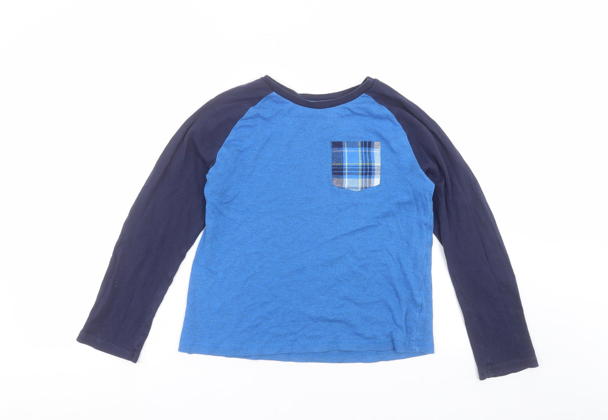 Additional front view of George boys’ blue solid pyjama top, size 11-12, years