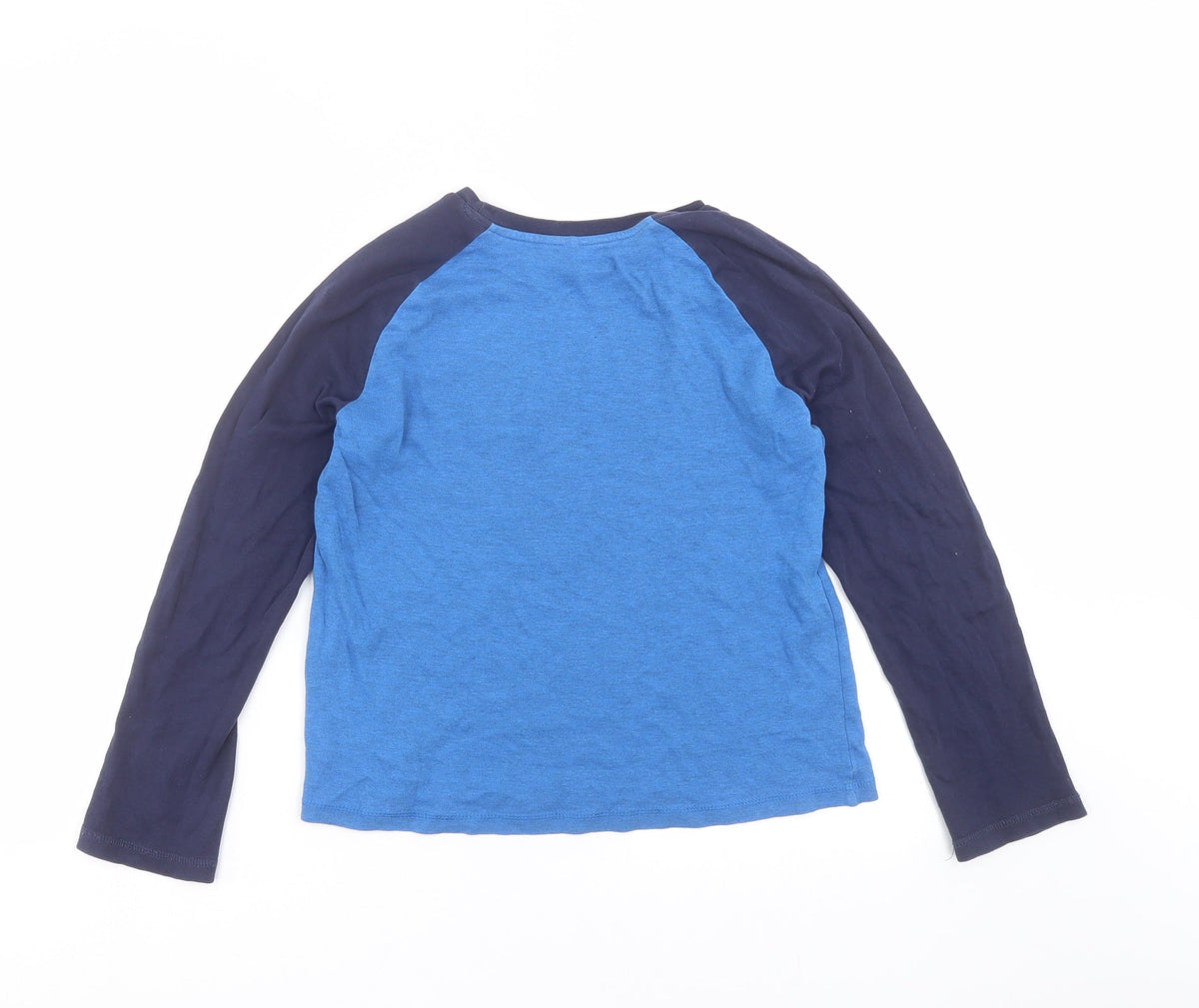 Back view of George boys’ blue solid pyjama top, size 11-12, years