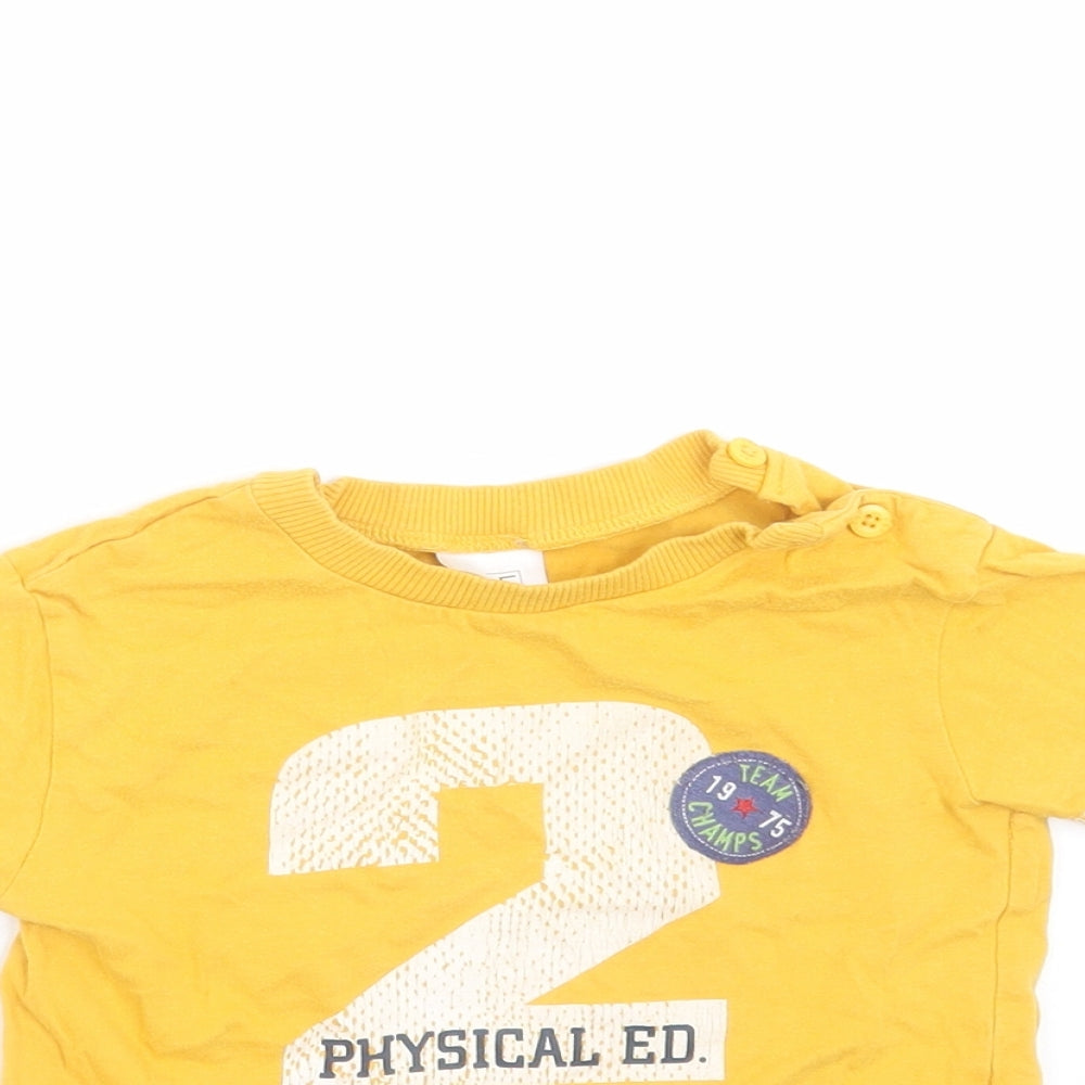 F&F Baby Yellow   Basic T-Shirt Size 9-12 Months