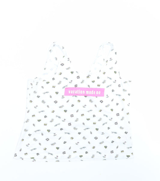 Primark Womens White   Basic Tank Size L  - vacation mode