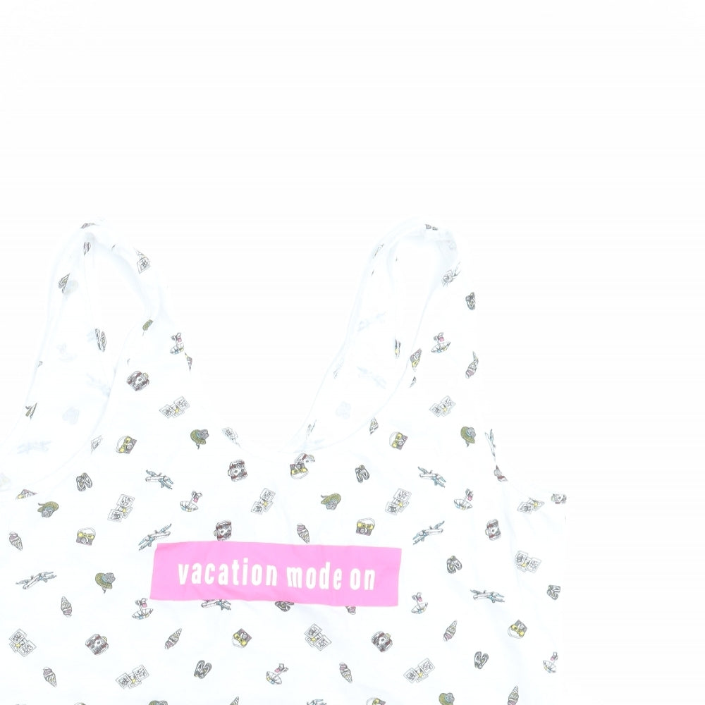 Primark Womens White   Basic Tank Size L  - vacation mode