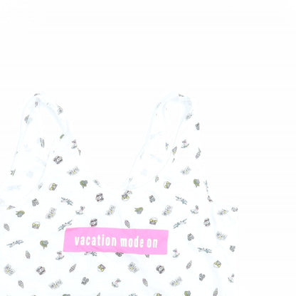 Primark Womens White   Basic Tank Size L  - vacation mode