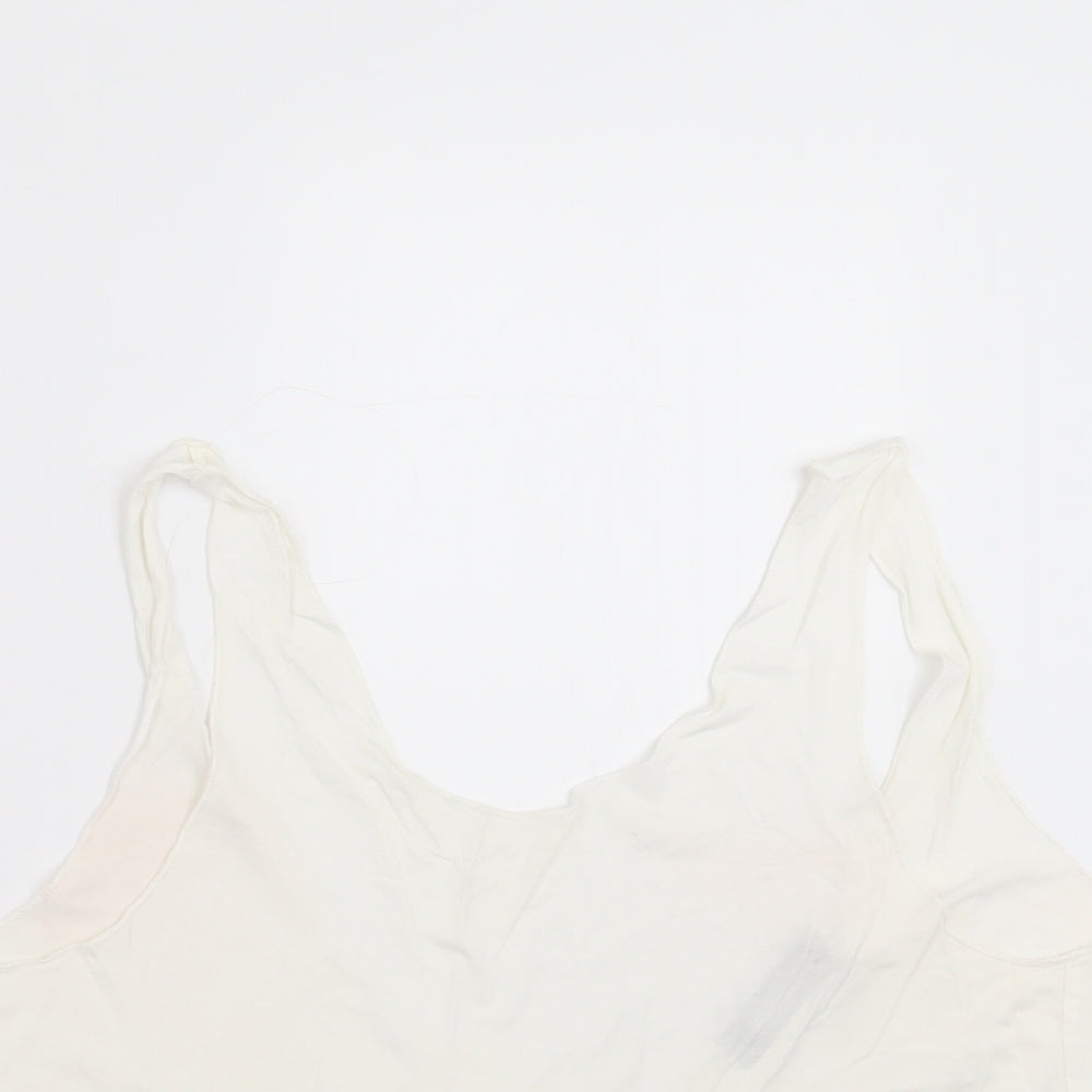 Missguided Womens White   Cropped Blouse Size 8  - tie back
