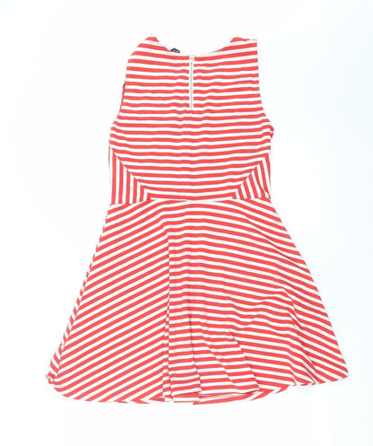 Divided by H&M Womens Red Striped  Fit & Flare  Size M
