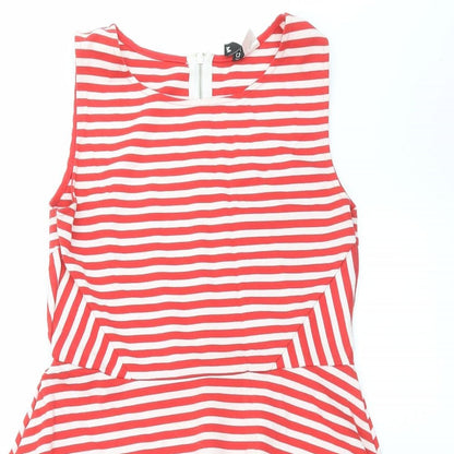 Divided by H&M Womens Red Striped  Fit & Flare  Size M