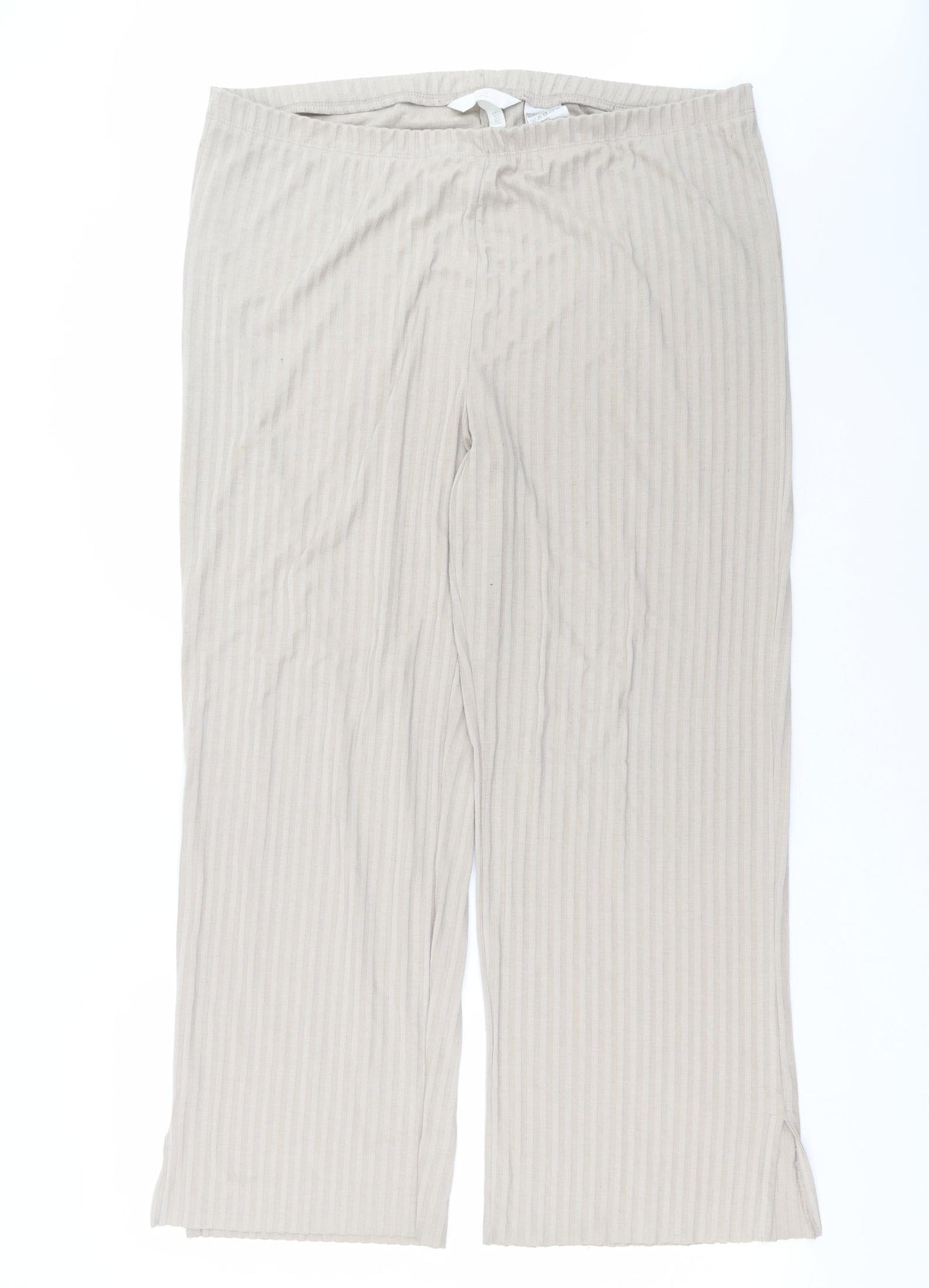 Womens UK Size L H&M Regular Fit  Beige Trousers