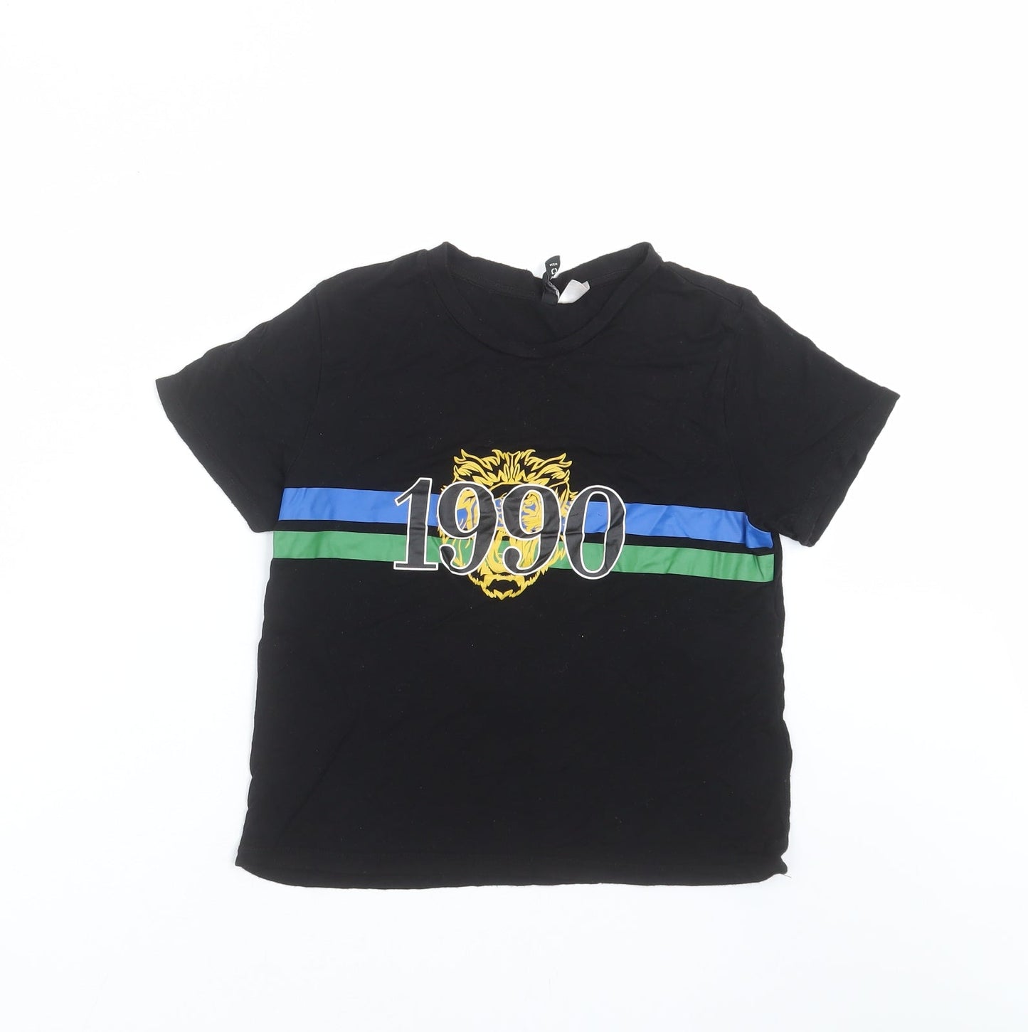 Womens UK Size S Divided by H&M Black Basic T-Shirt
