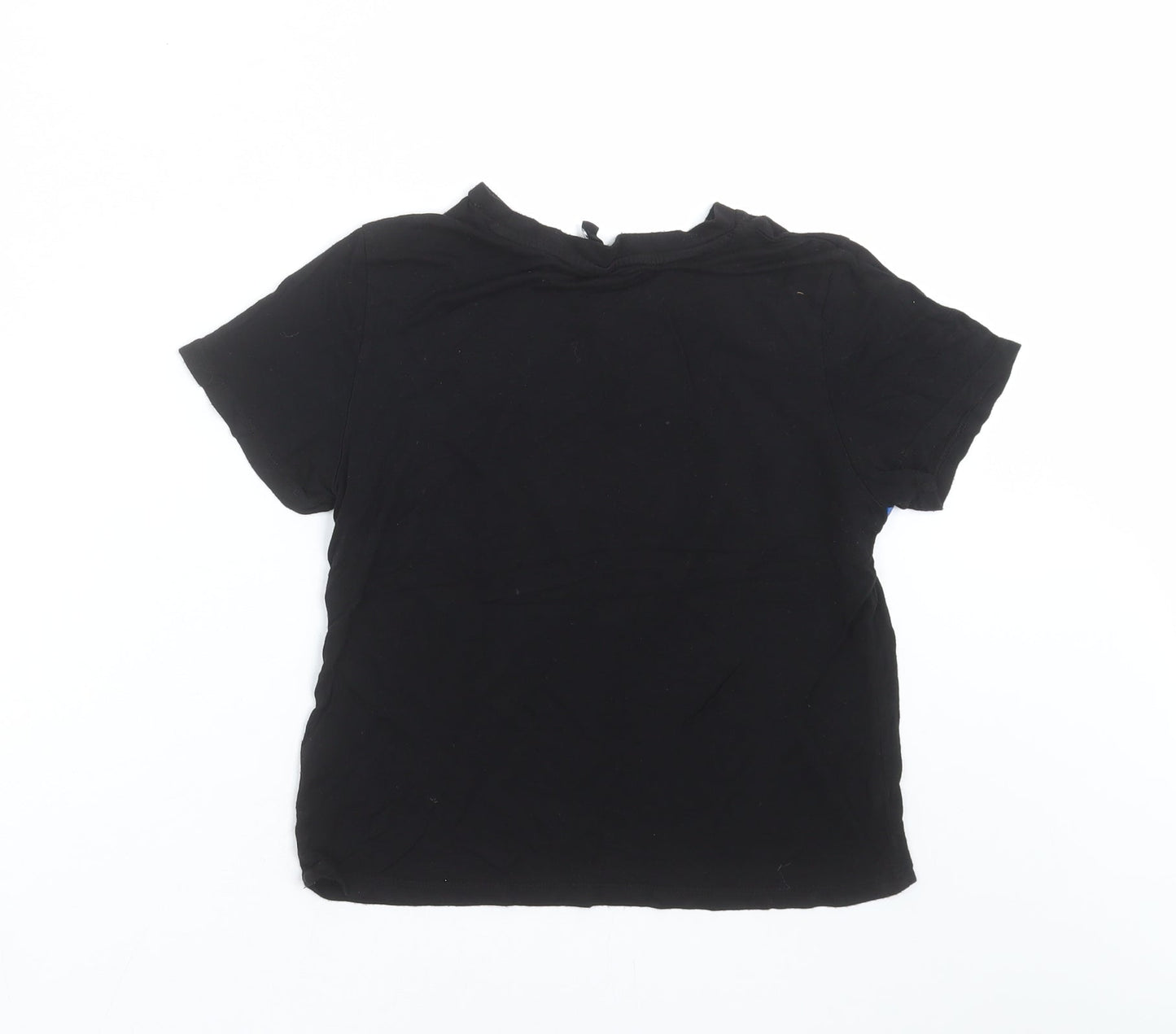 Womens UK Size S Divided by H&M Black Basic T-Shirt